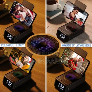 Multi-Functional Phone Stand With Speaker and Clock Display