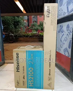 2.1 Hisense Sound Bar With Mega Bass, Wireless Subwoofer 240w  Hs-2100