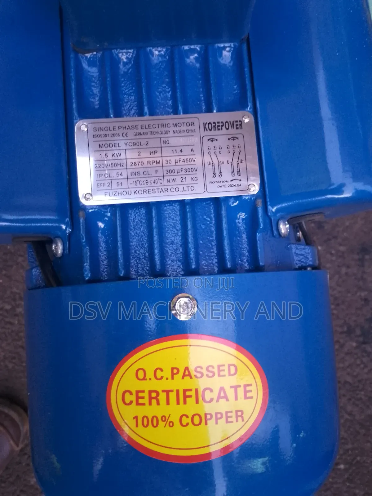 2 Hp Single Phase Motor Centrifugal Fan/Extractor Fans