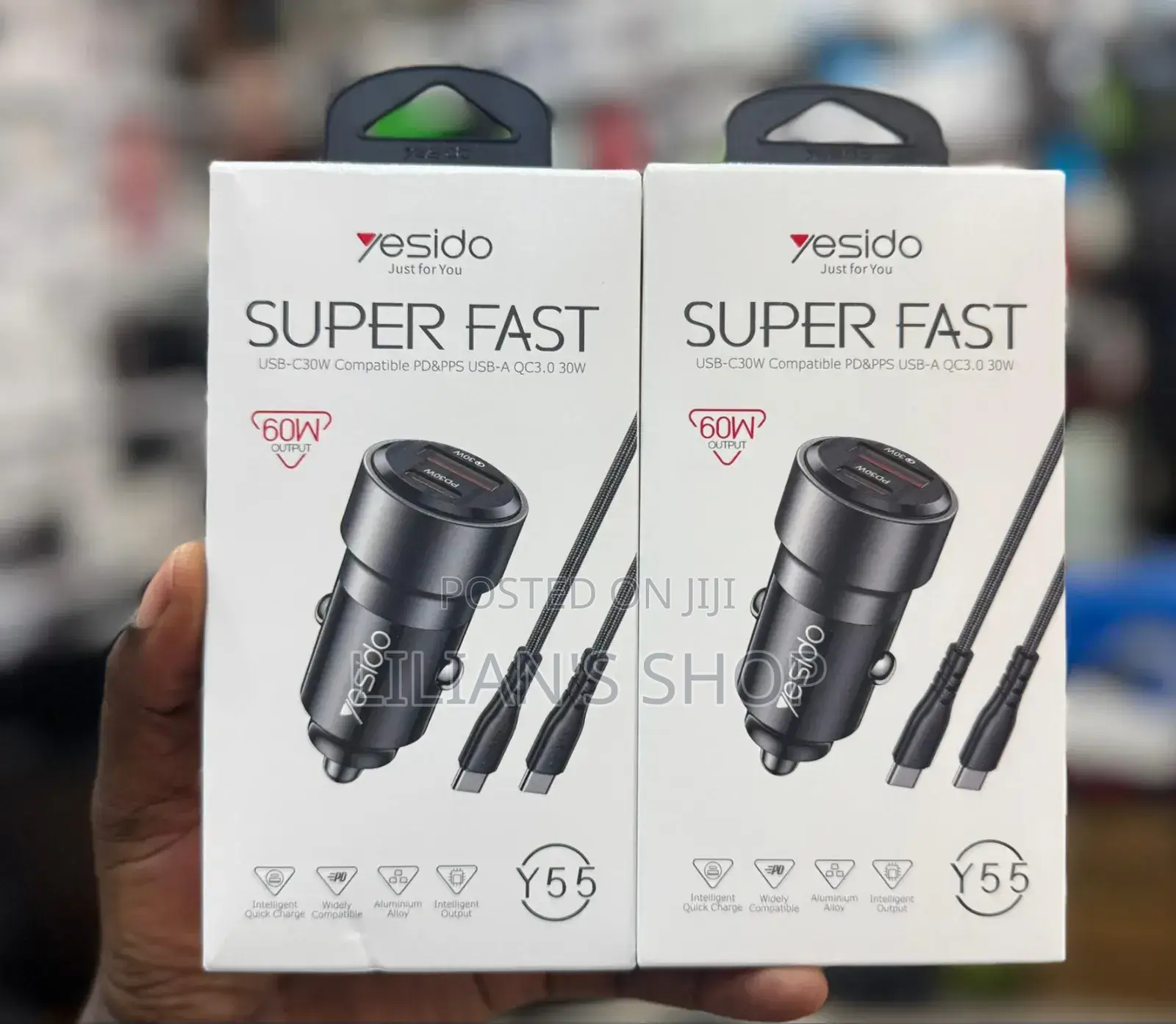 Yesido Super Fast Car Charger 60w
