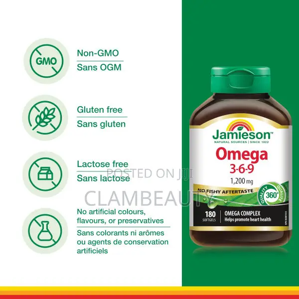 Jamieson Omega 3-6-9 1200mg, No Fishy Aftertaste