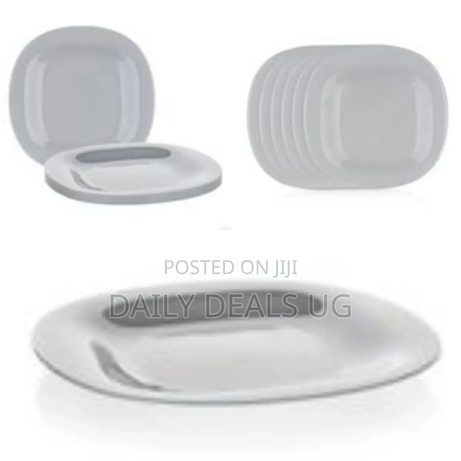 Luminarc 6 Piece of Luminarc Food Square Dinner Plates -Grey##170,000