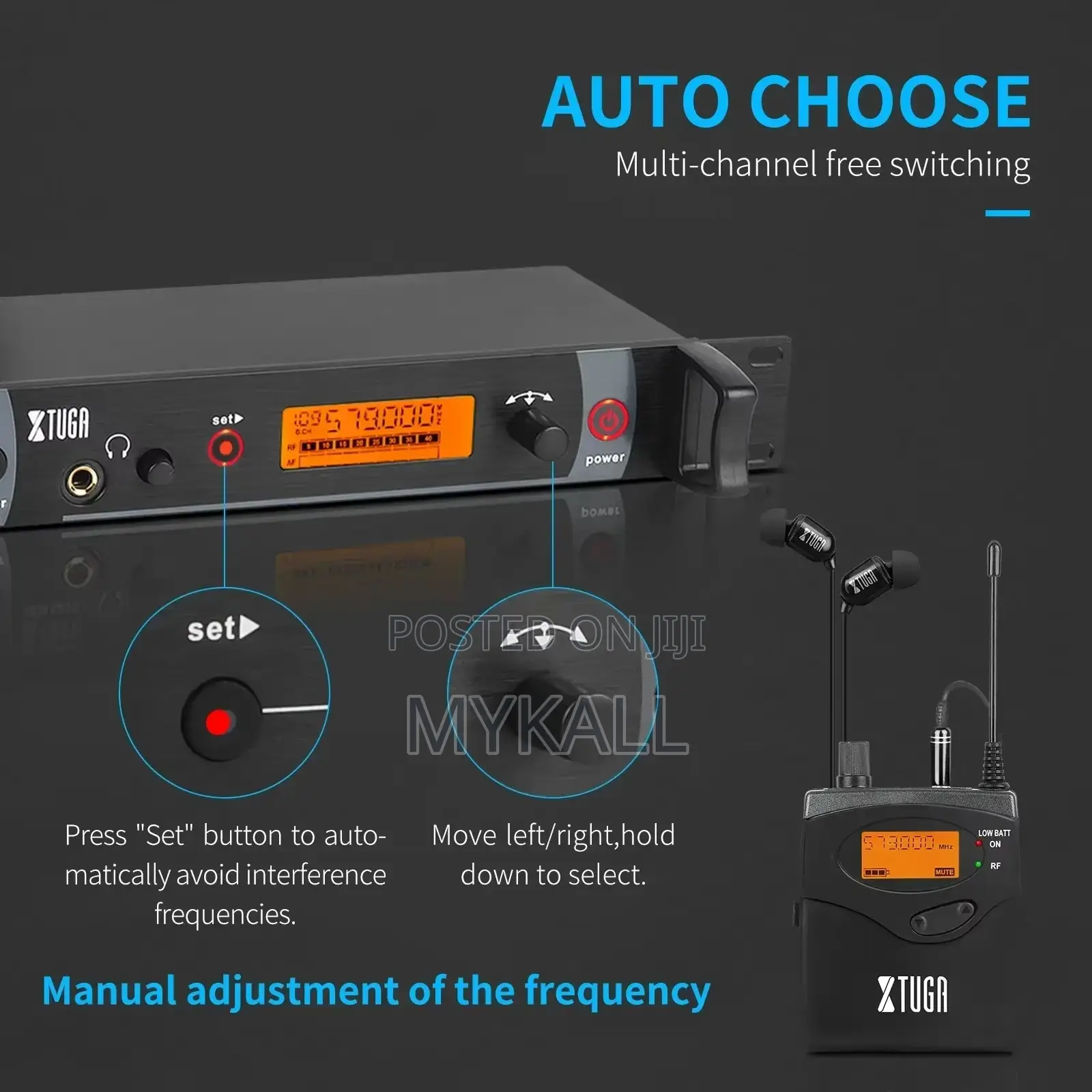 Xtuga Rw2080 Half Metal in-Ear Monitor Wireless System