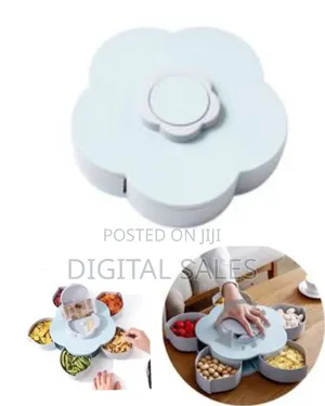 Candy Box Serving Rotating Tray Storage With Mobile Phone Stand,Blue