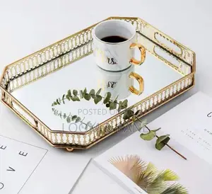 Rectangular Gold Mirror Tray
