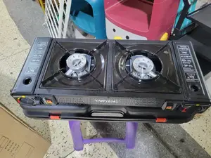 Potable Camping Double Gas Stove With 2 Bottle Cans