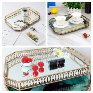 Rectangular Gold Mirror Tray
