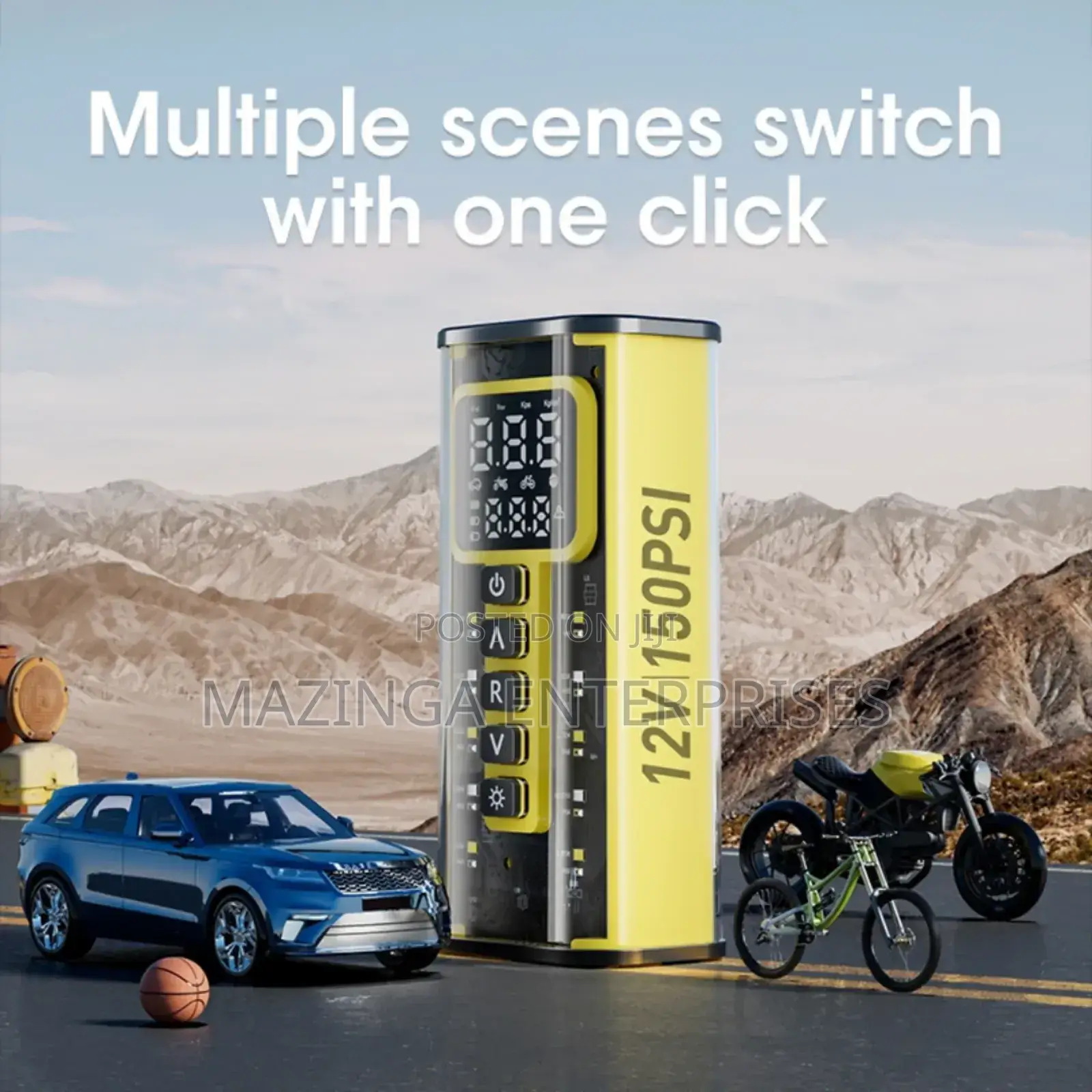 12v Portable Tire Inflator Pump WTH Digital Display Air Compressor