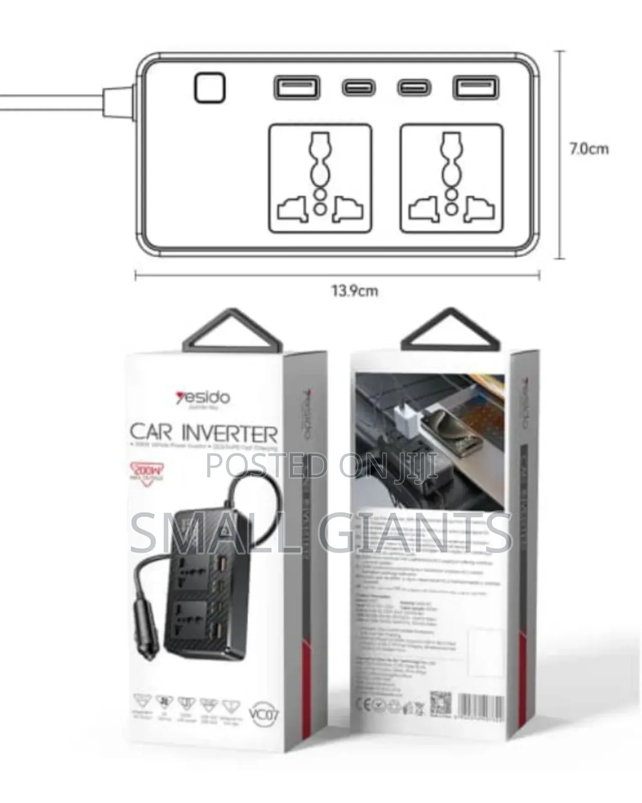 Yesido Vc07 200w Car Power Inverter