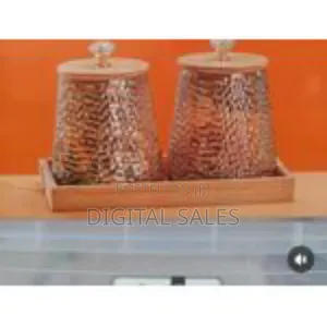 2-Piece Round Airtight Glass Storage Jar Canister Set With Bamboo