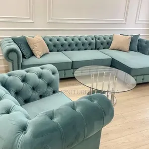 Forest Green 6 Seater Chesterfield