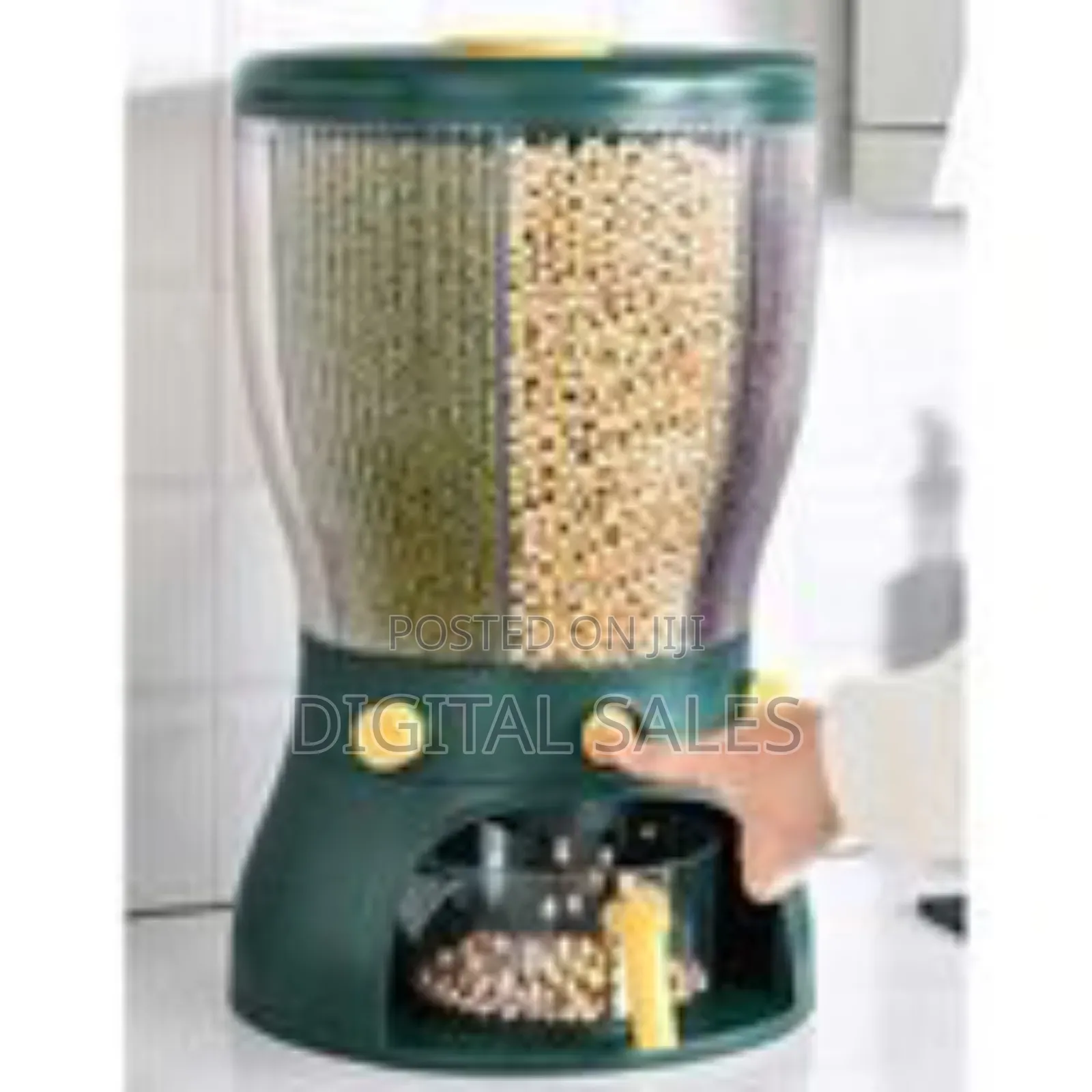 4 Grid Rotating Cereal Food Rice Bucket Storage Dispenser Box