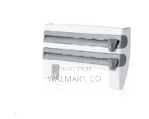 4 in 1 Cling Film,Paper Towel and Foil Storage Rack Cutter Holder