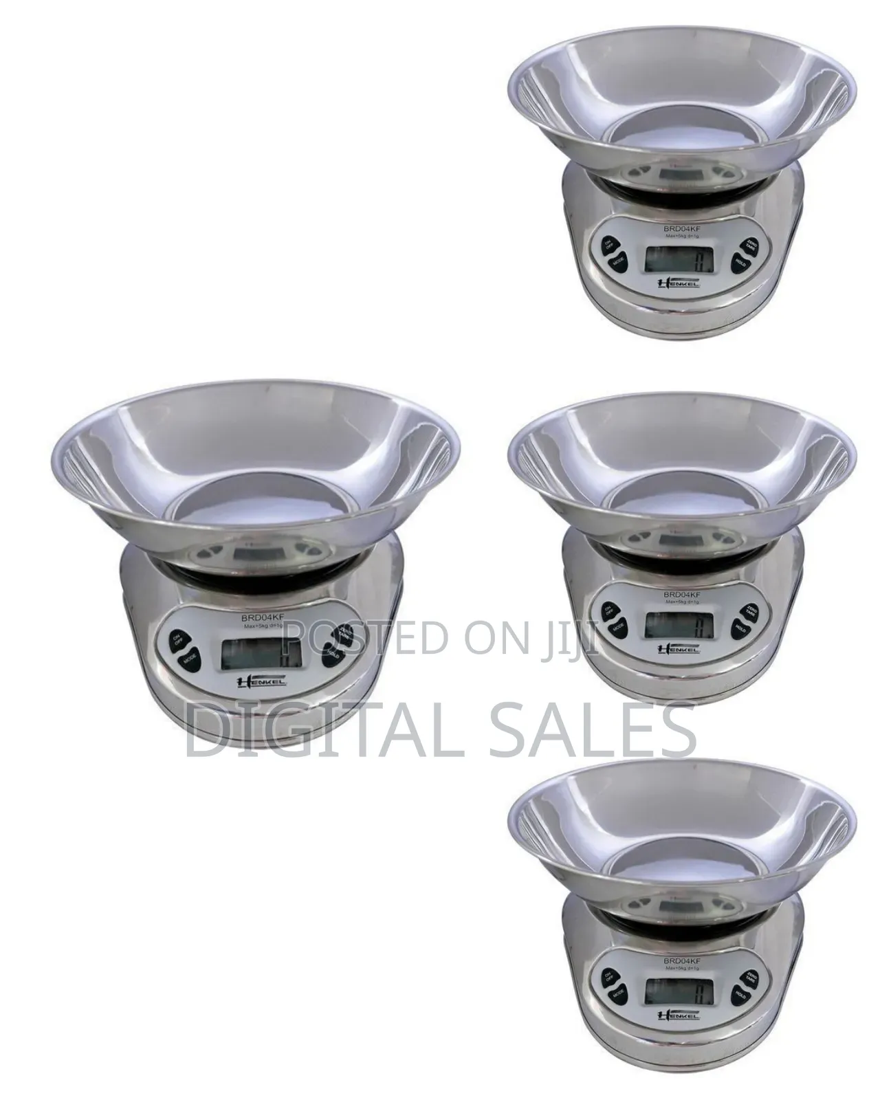Henkel Digital Kitchen Weighing Scale, 5kg With Stainless Steel Bowl