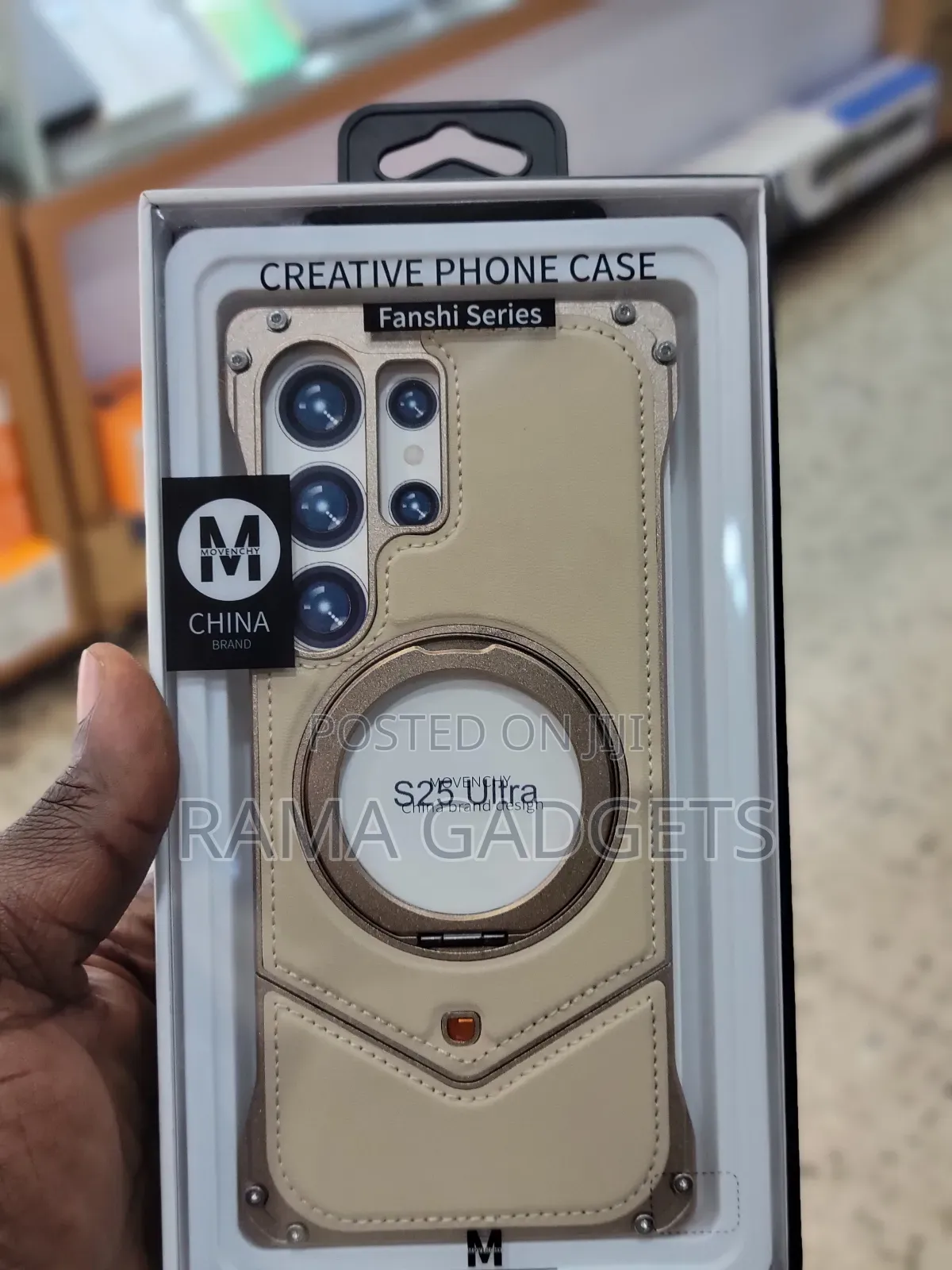 S25 Ultra Leather Metal Bumper Case With Magsafe Stand