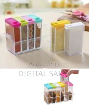 6 PCS Transparent Spice Jars Dispenser Masala Rack Easy Flow