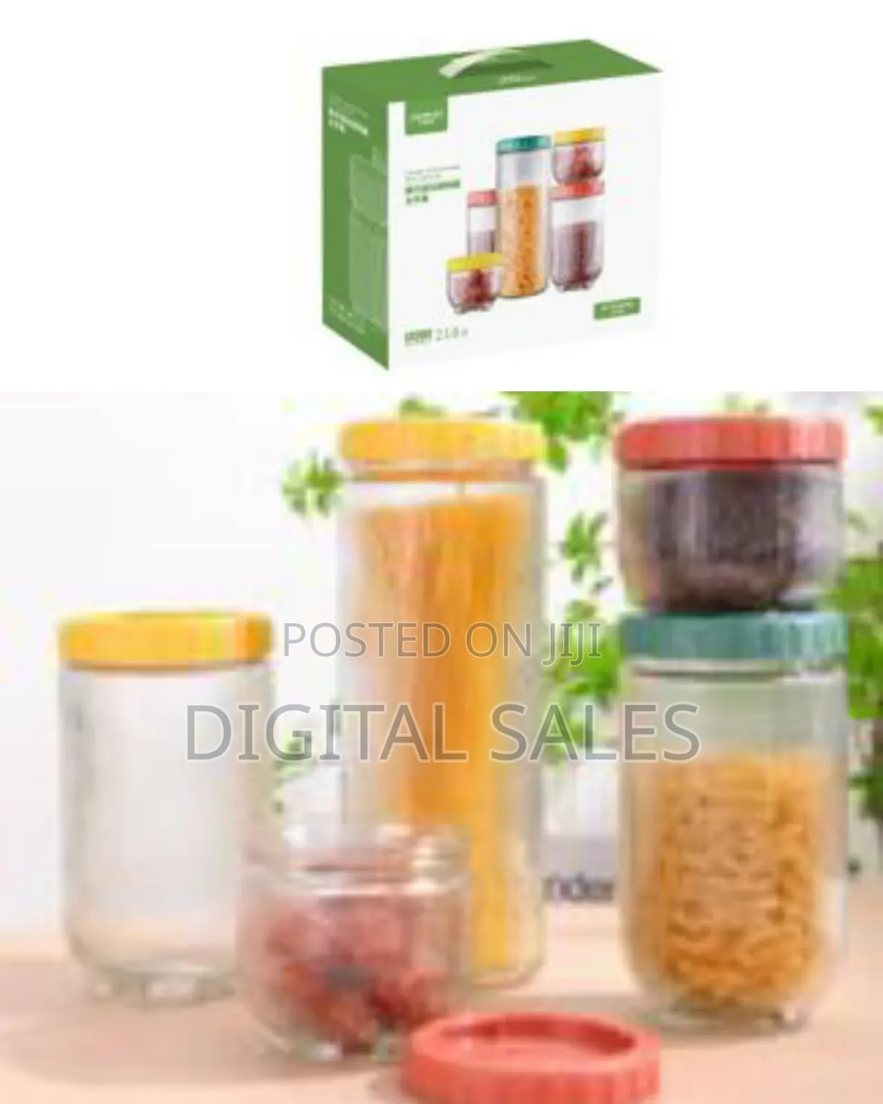 5 Pieces Glass Storage Jars,Glass Food Storage Containers,Canister