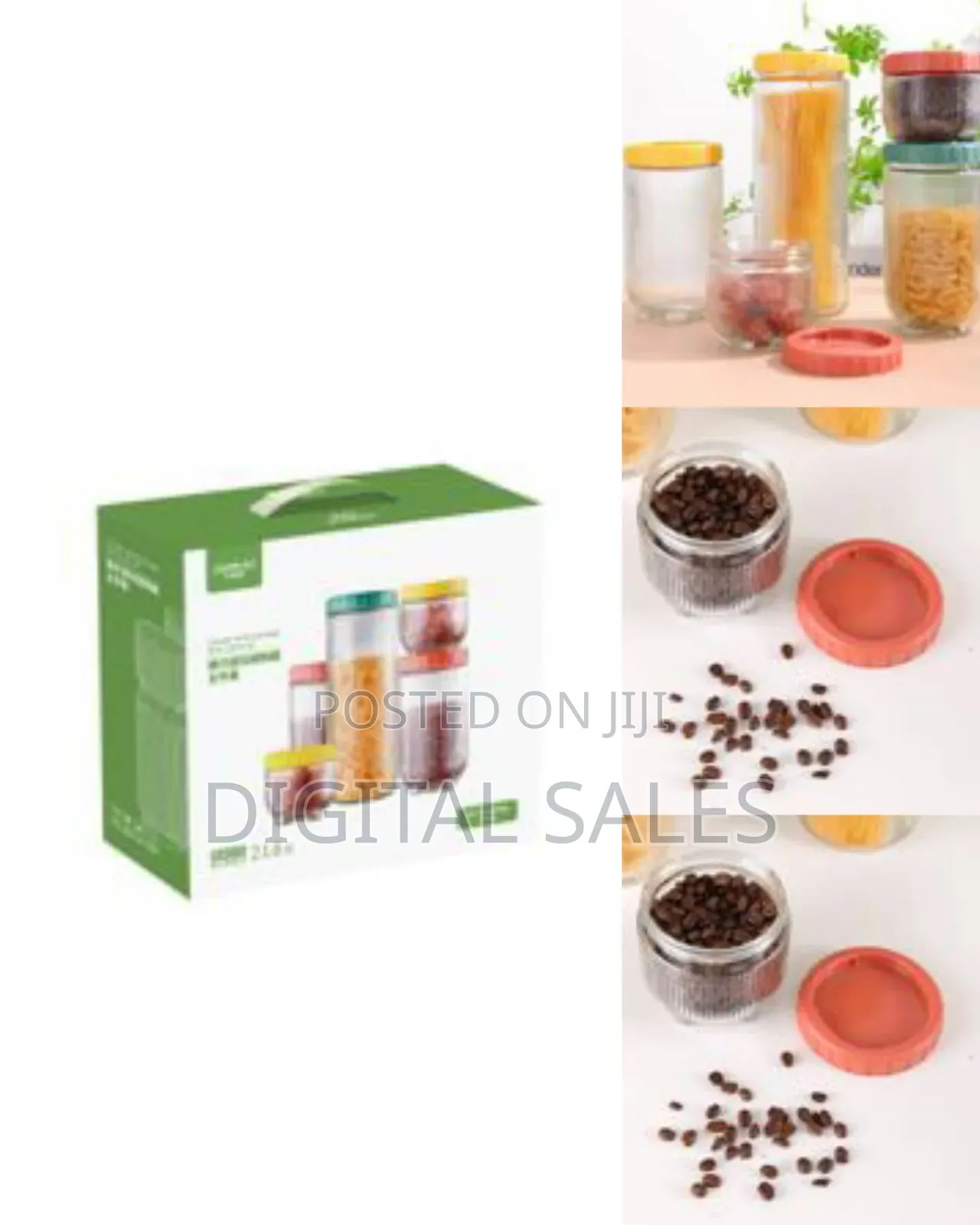5 Pieces Glass Storage Jars,Glass Food Storage Containers,Canister