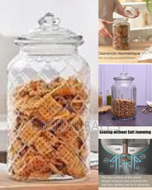 1500 Ml Kitchen Clear Glass Food Storage Pop Jars With Airtight