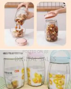 1700 Ml Kitchen Clear Glass Food Storage Pop Jars With Airtight Lid