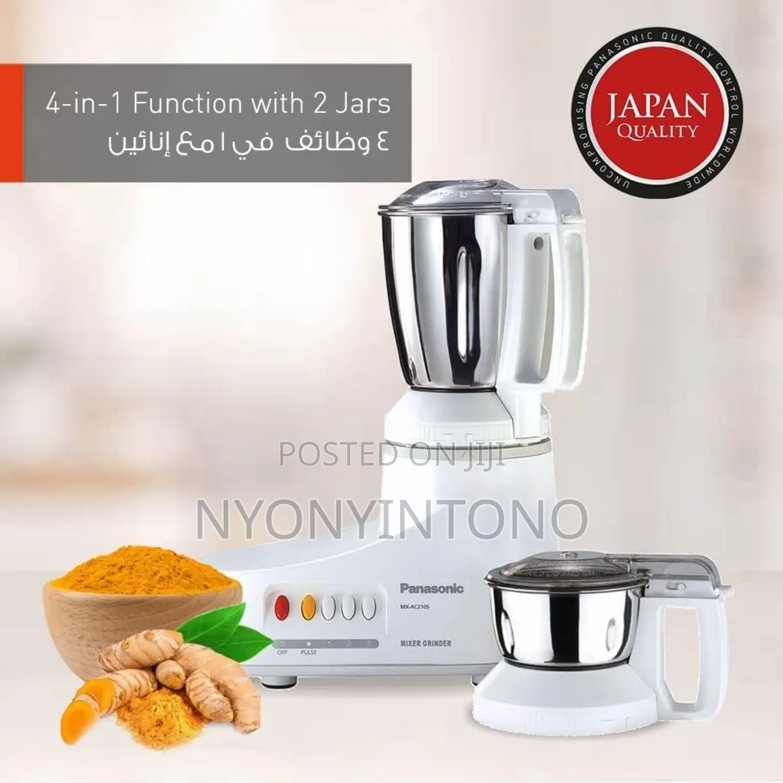 Panasonic 1000w Stainless Steel Blender and Grinder Mxac210