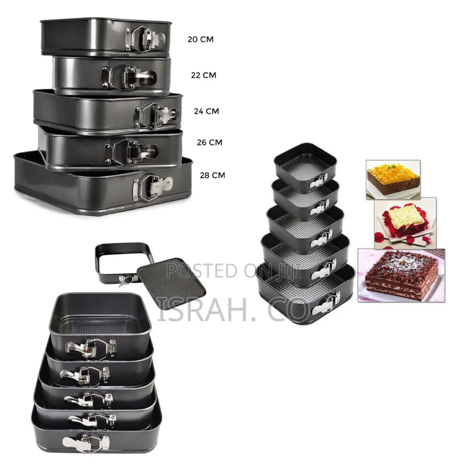 5pc Non Stick Spring Form Cake Mould Pan Baking Bake