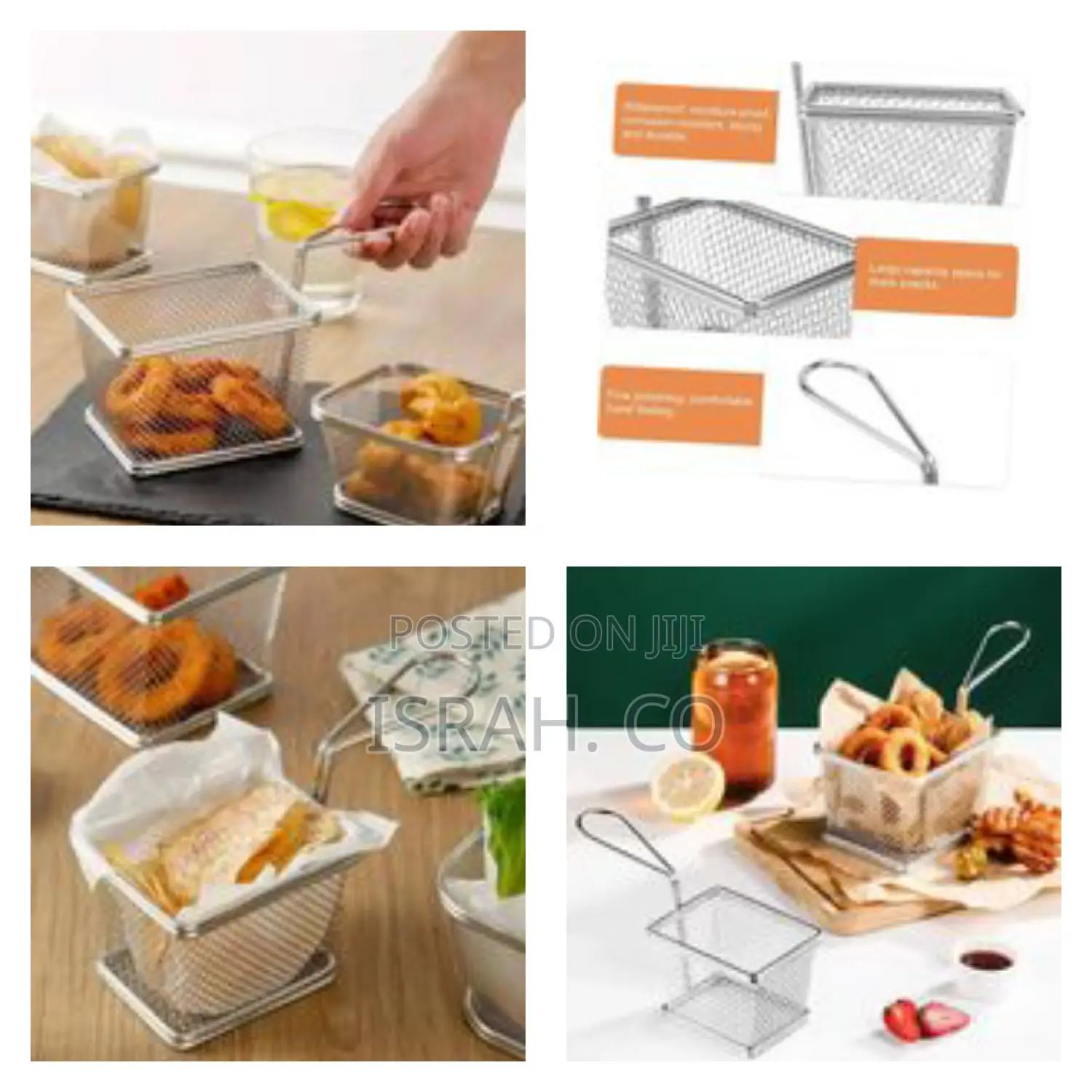 Stainless Steel Fryer Serving Food Presentation Basket