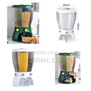 4 Grid Rotating Cereal Food Rice Storage Dispenser