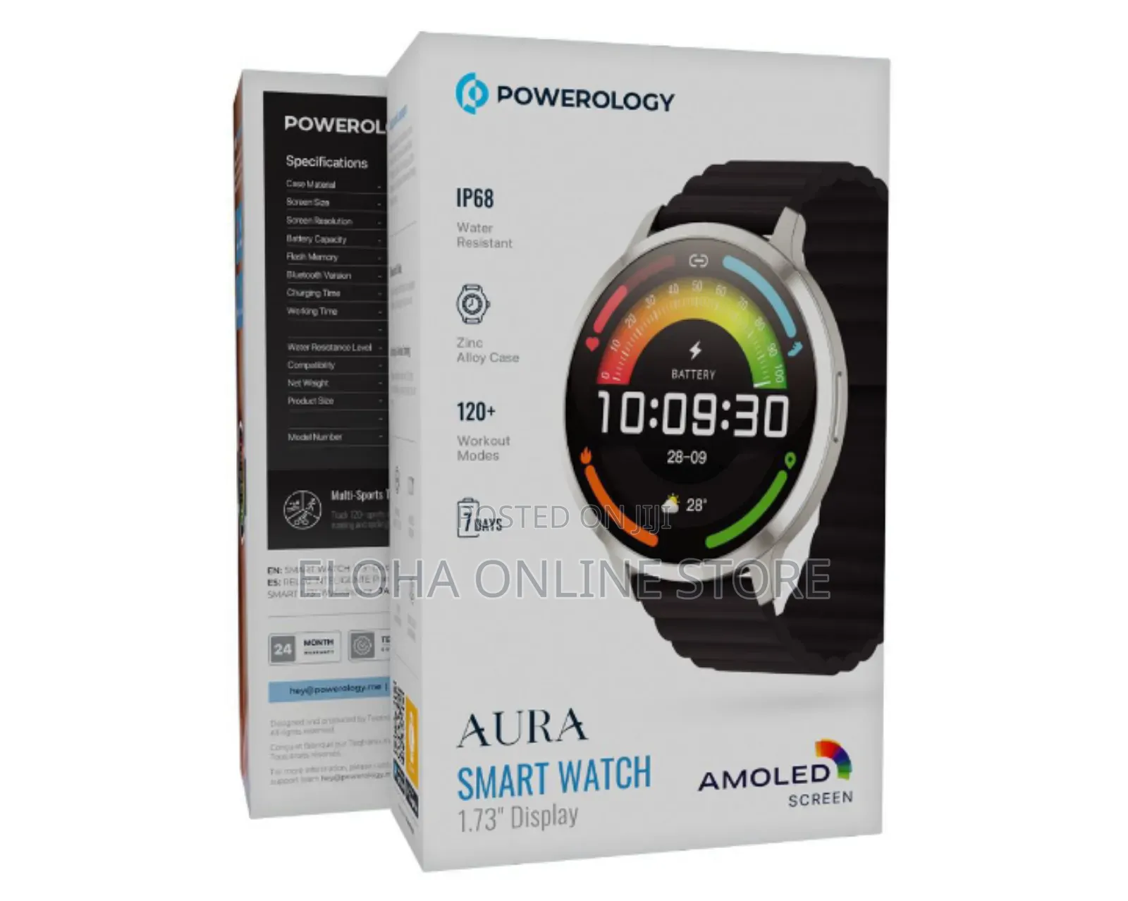 Powerology Aura Smart Watch With 1.73" Amoled Screen