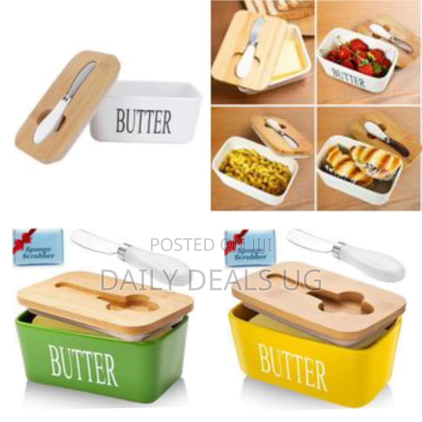 Porcelain Sealing Butter Dish Sealing With Lid and Knife (500ml)