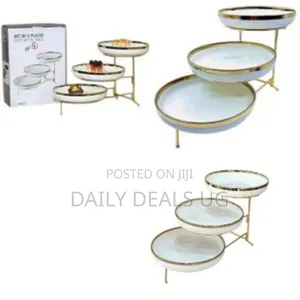3 Tier Gold Line Serving Bowls Kitchen Food Display Dessert