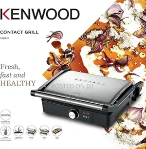 Kenwood Contact Grill,2000w, Adjustable Grill Positions, Silver