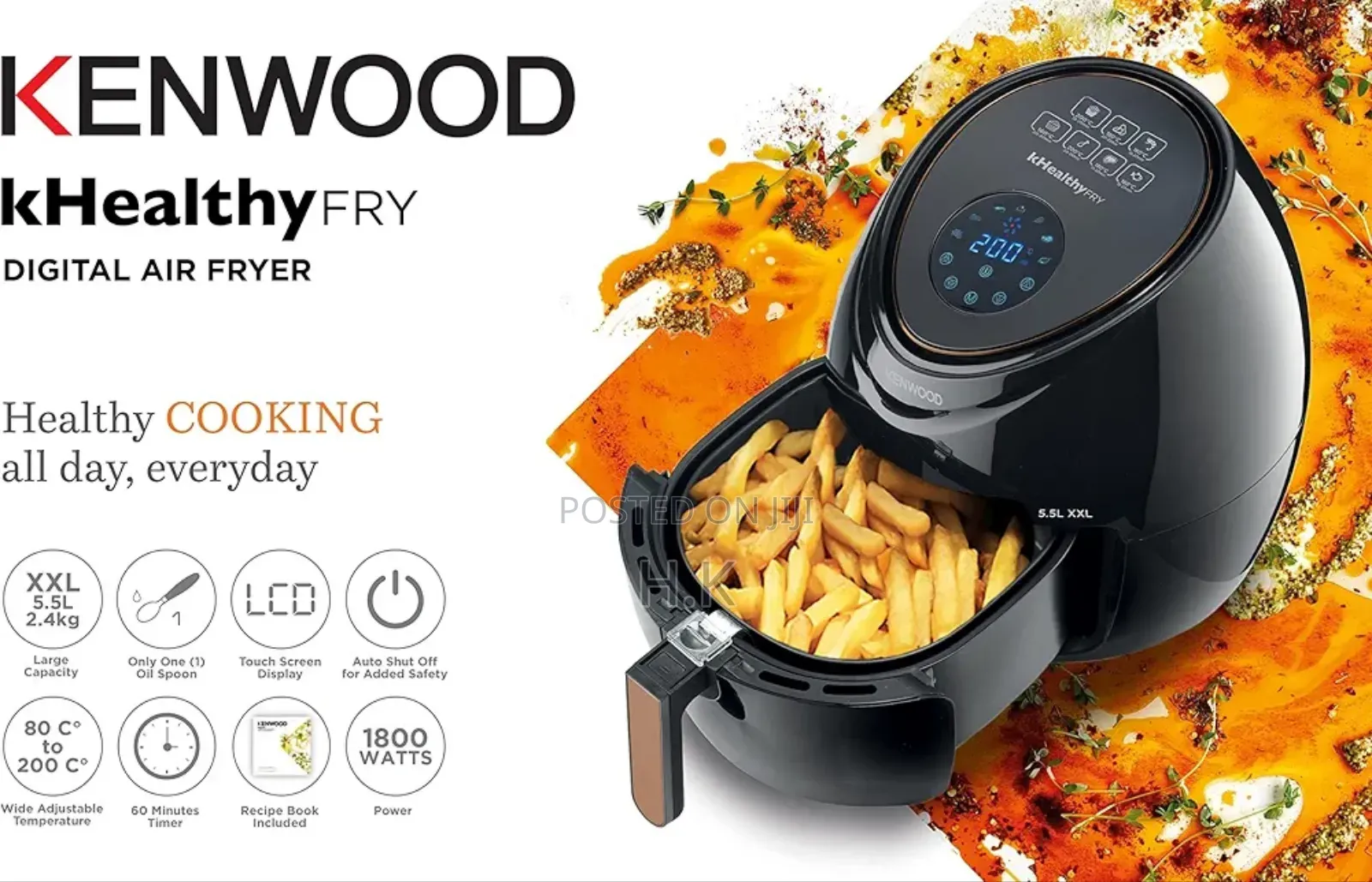 Kenwood Khealthyfry Digital Air Fryer XXL 5.5l