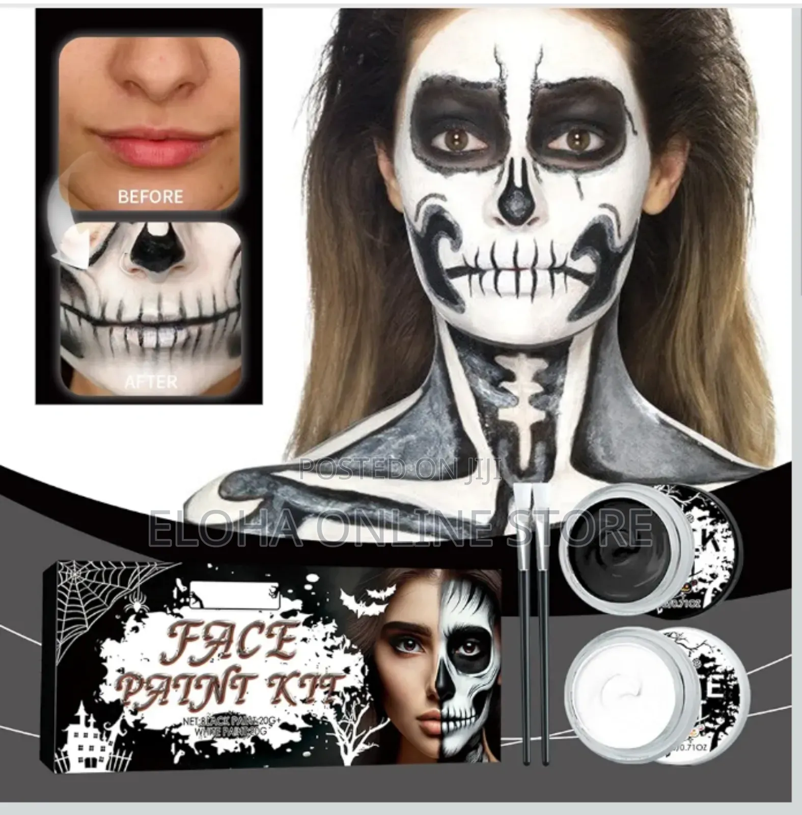 Face Paint, Black White Grey