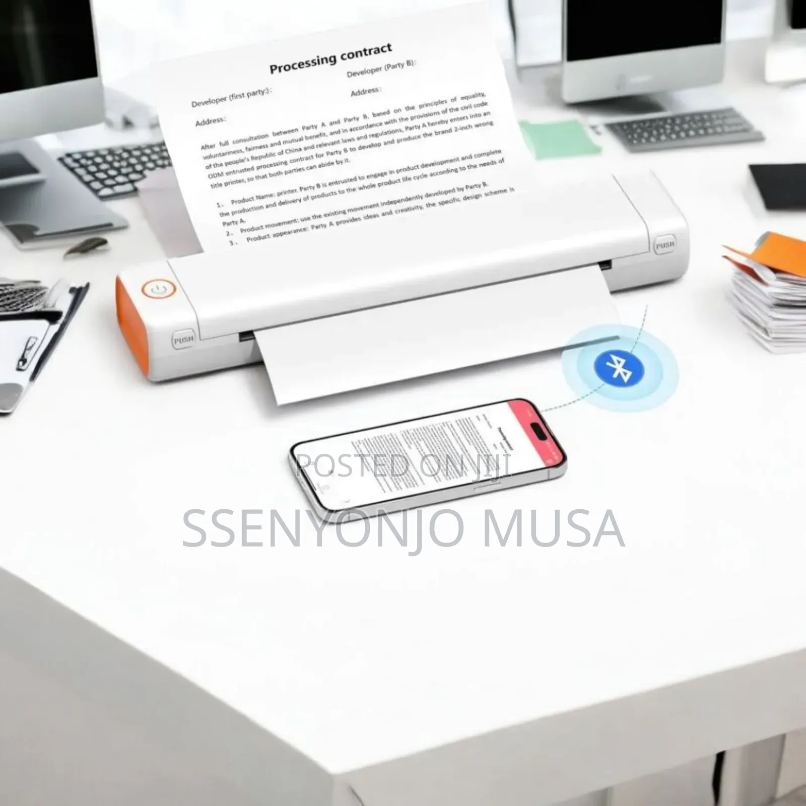 A4 Portable Thermal Printer | Inkless Bt Wireless Travel Printer