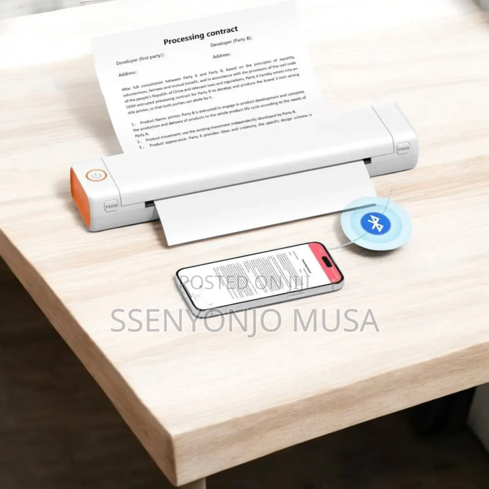 A4 Portable Thermal Printer | Inkless Bt Wireless Travel Printer