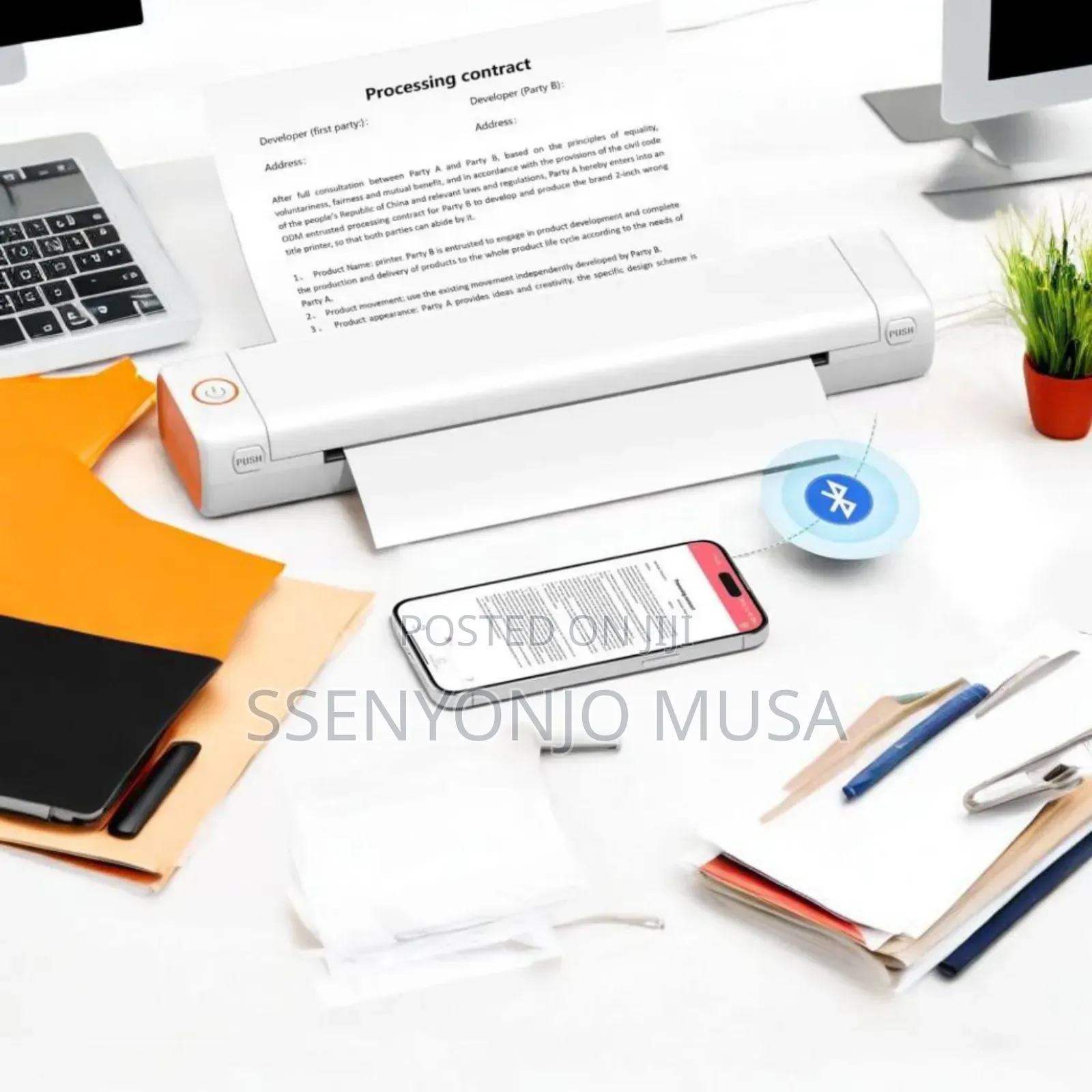 A4 Portable Thermal Printer | Inkless Bt Wireless Travel Printer
