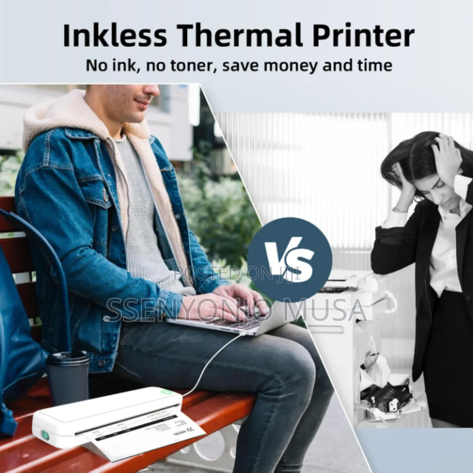A4 Portable Thermal Printer | Inkless Bt Wireless Travel Printer