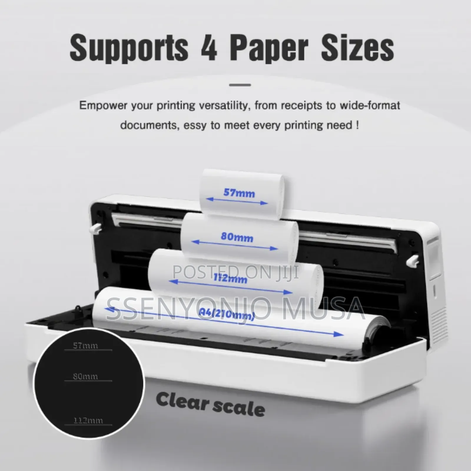 A4 Portable Thermal Printer | Inkless Bt Wireless Travel Printer