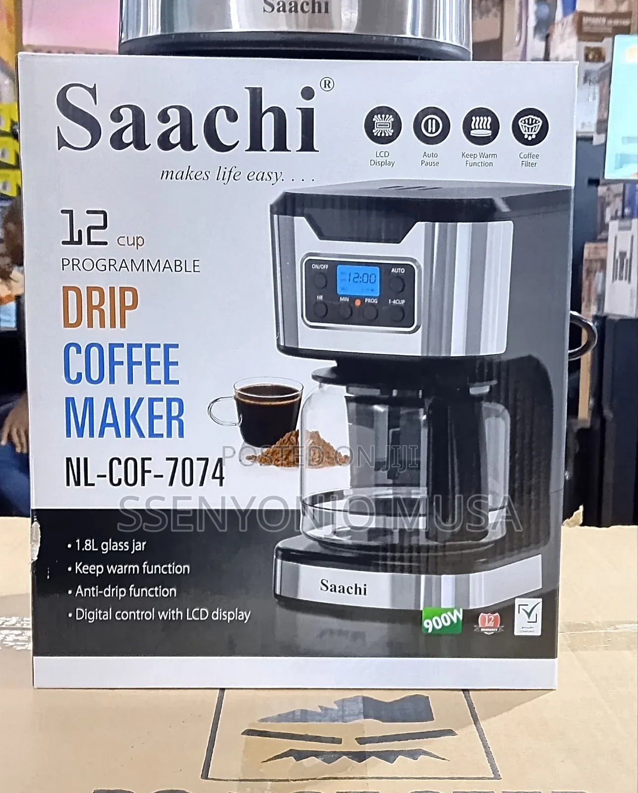 Saachi Drip Coffee Maker | 1.8l Programmable Coffee Machine