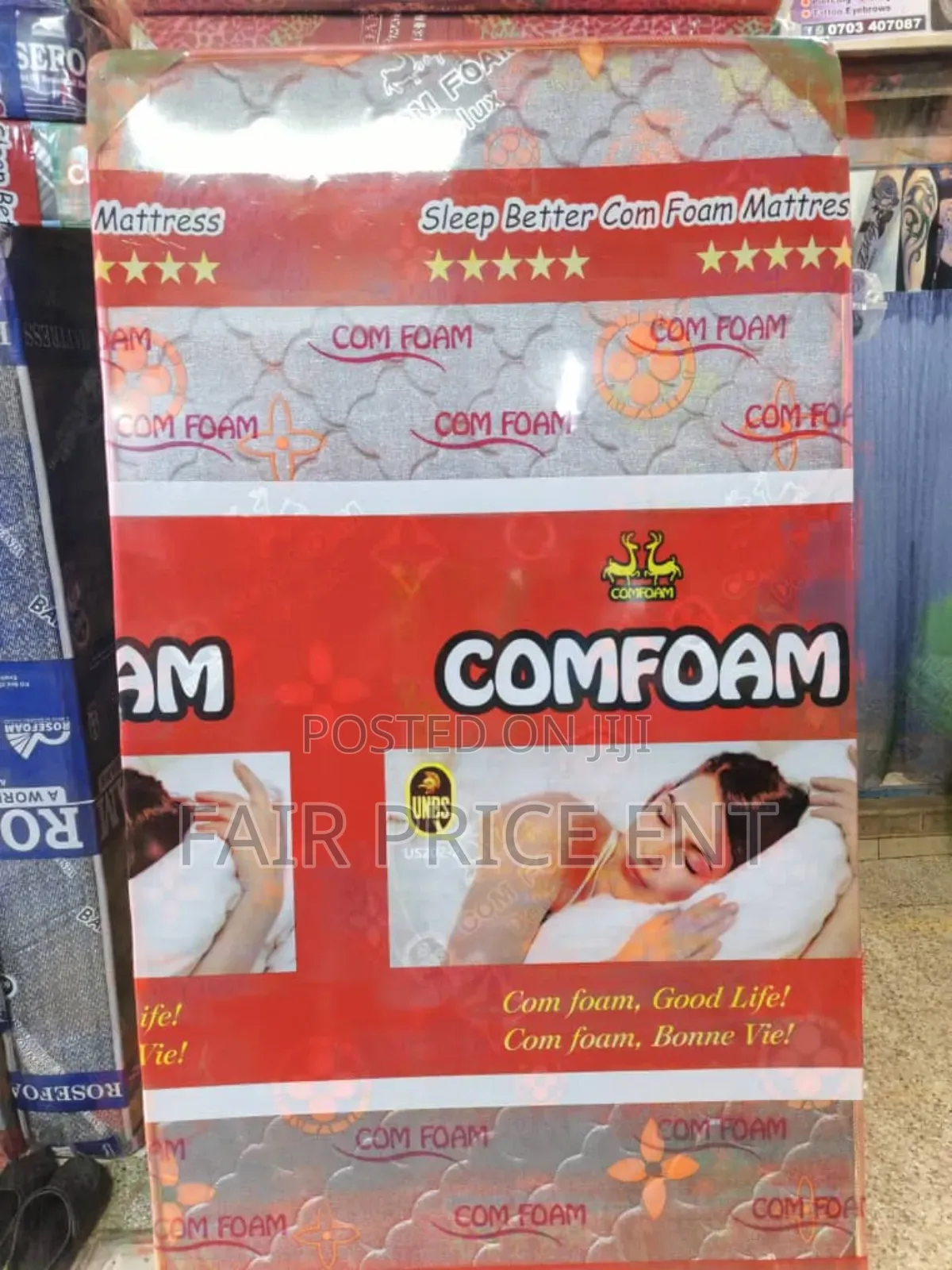 Mattress Super Density.3*6*6inches.( Gray)
