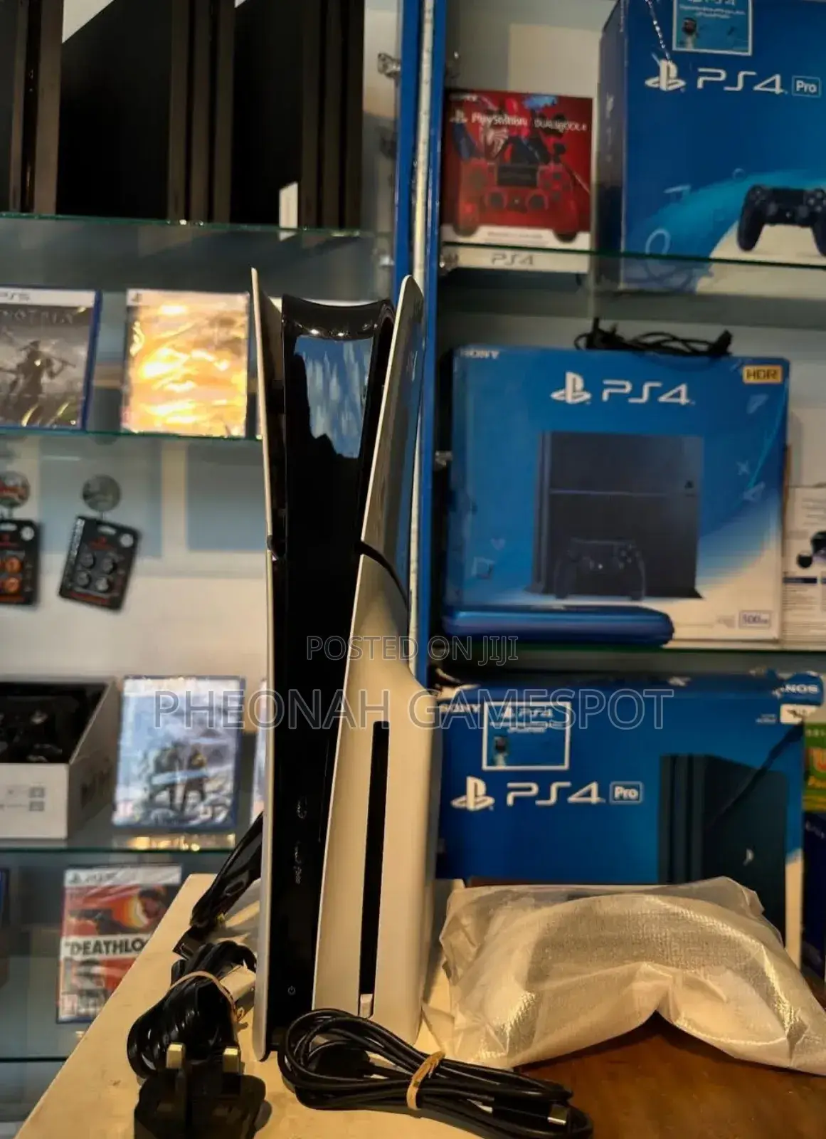 Lightly Used Playstation 5 Slim Disc Version on Sale. 2 Controllers