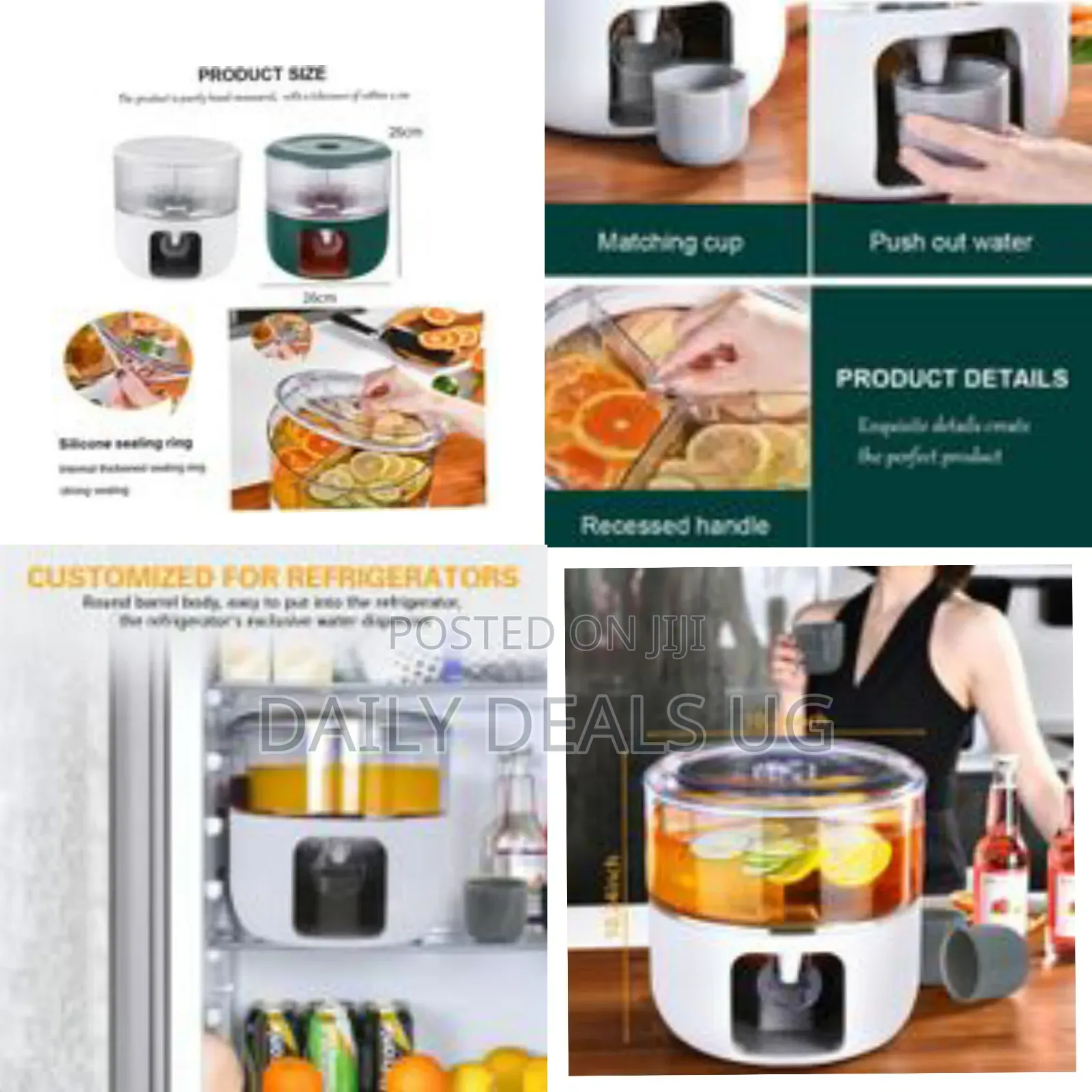 3 Grids Rotating Cold Water Kettle, 360° Rotating Beverage Dispenser