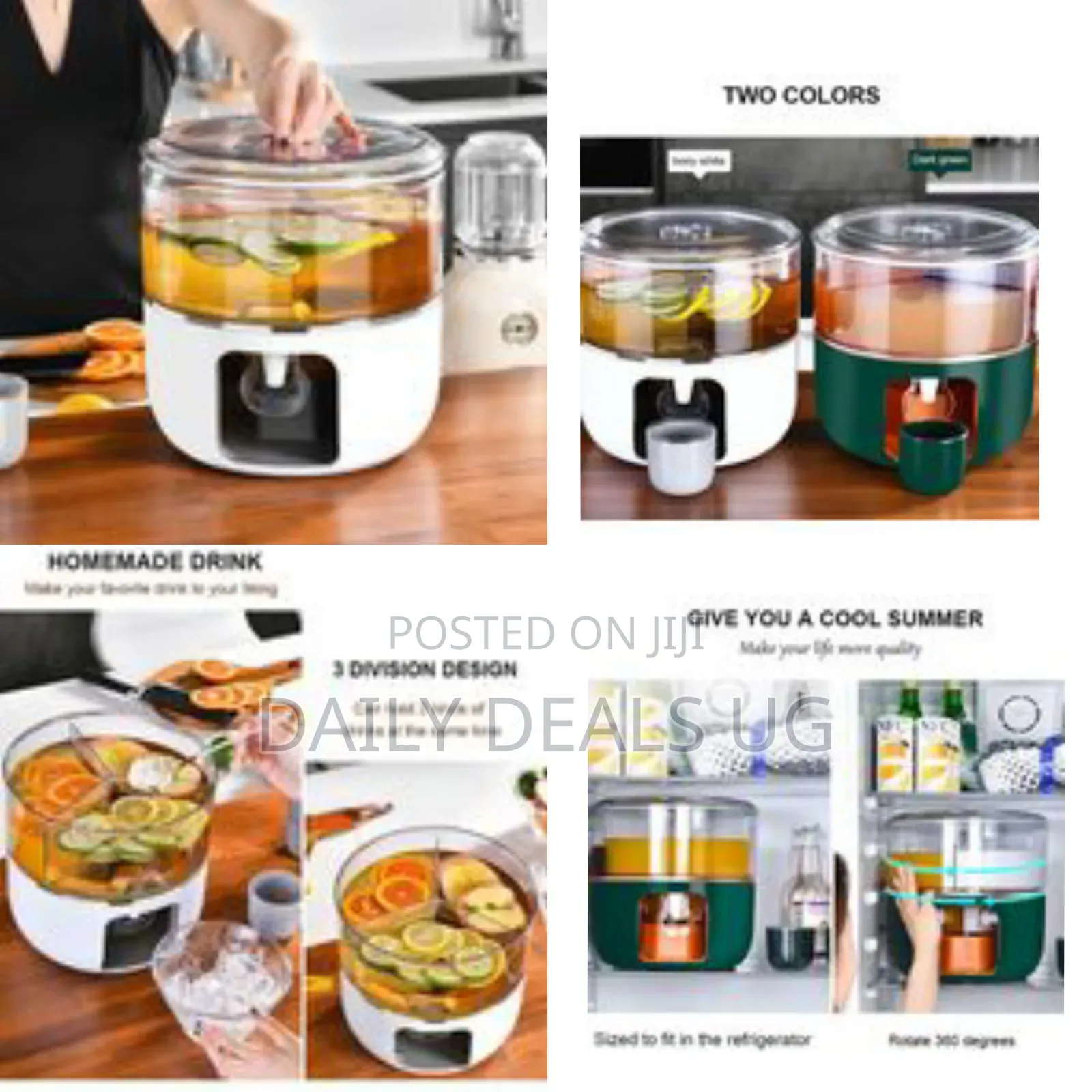 3 Grids Rotating Cold Water Kettle, 360° Rotating Beverage Dispenser