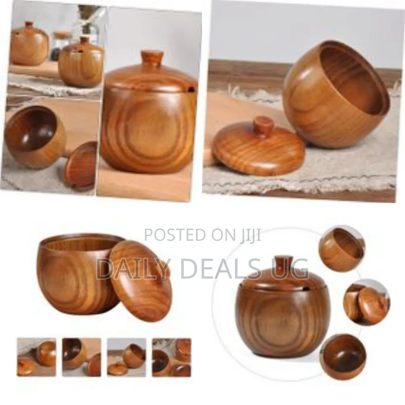 Wood Salt Box and Pot, Holds Salt for Easy Pinch Wood Spice Jar C