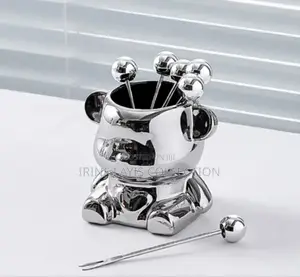 Set of Stainless Fruit/Desert Forks With Holders