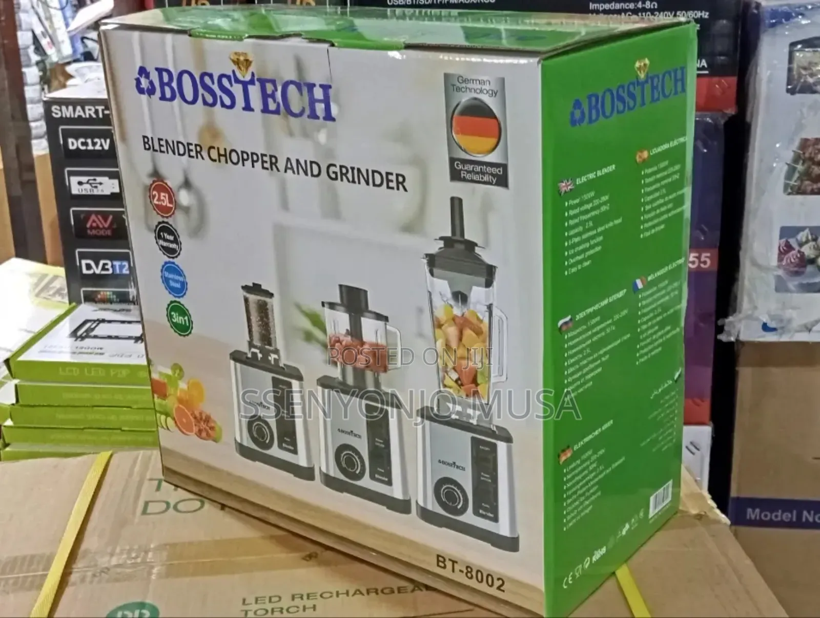 Bosstech 3-in-1 Commercial Electric Blender | 1500w High-Speed.