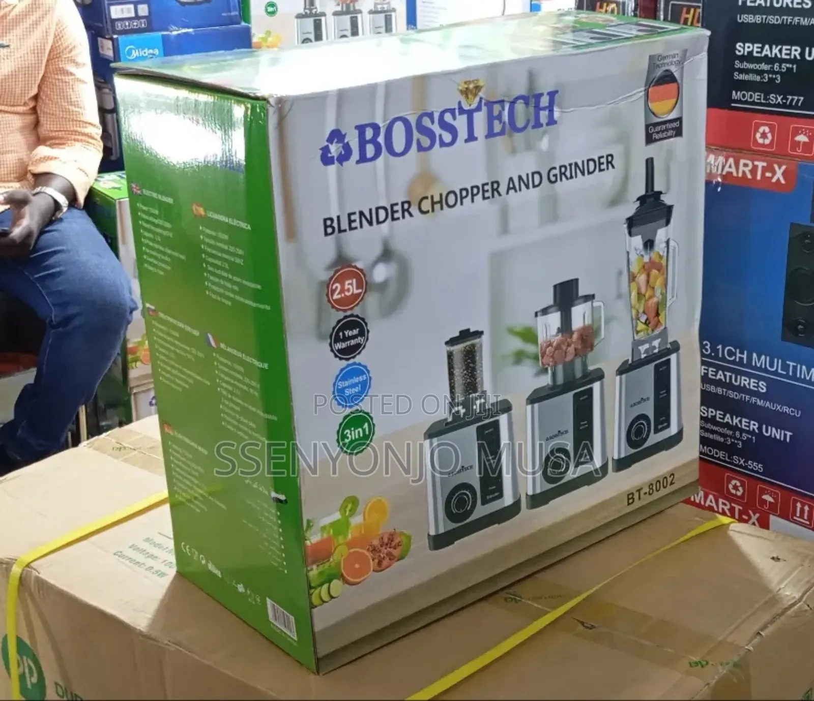 Bosstech 3-in-1 Commercial Electric Blender | 1500w High-Speed.