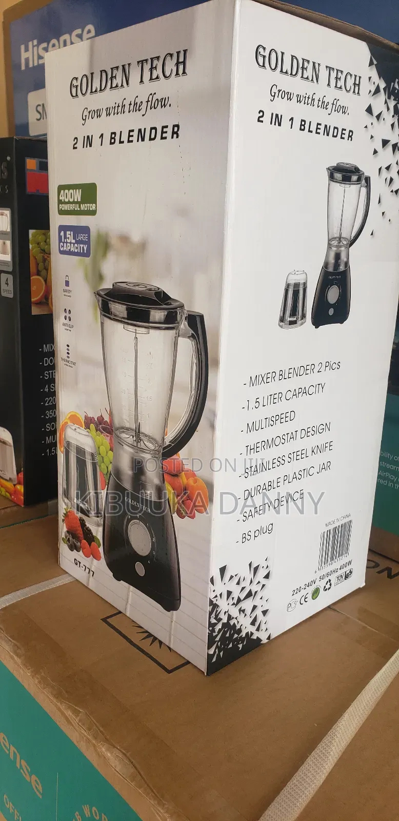 Golden Tech 2 in 1 Blender