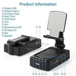 2in1 Foldable 2in1 Phone Stand With Bluetooth Speaker